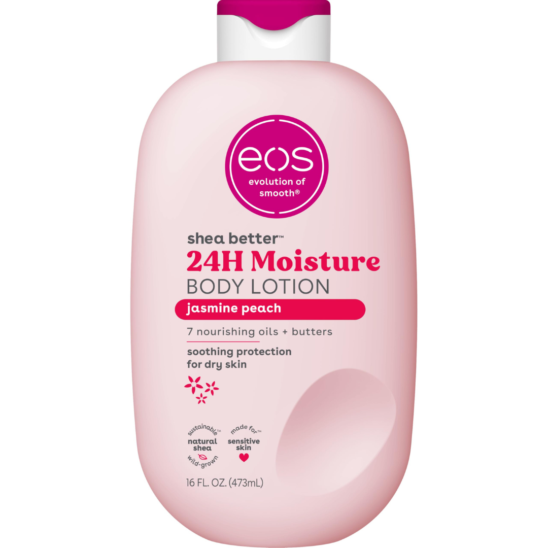 Eos Shea Better Strawberry Jasmine Peach cashmere Body Lotion